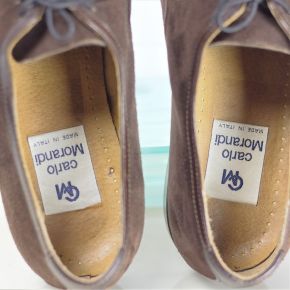 Carlo Morandi 11.5 Derby Brown Suede Shoes Italy - Picture 5 of 8